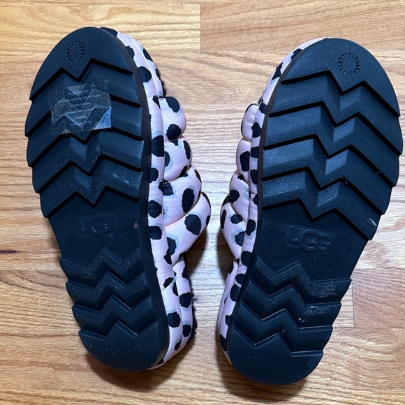 UGG Pink and Black Animal Print Slippers - Picture 2 of 4